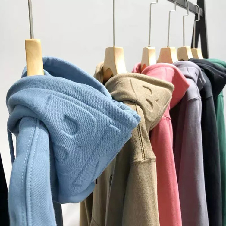 Usa Size High Quality Cotton Thick Men Clothing Oem All Over Hoody Plain Unisex Custom 3d Premium Embossed Hoodie For Men 